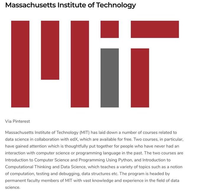 gp_pulipaka's tweet photo. Harvard Is Offering Free Online Courses for #MachineLearning. #BigData #Analytics #DataScience #AI #IoT #IIoT #Python #RStats #TensorFlow #Java #JavaScript #ReactJS #CloudComputing #Serverless #DataScientist #Linux #Programming #Coding #100DaysofCode 
https://t.co/OD7ZlN9g5O https://t.co/ndUMlWLxq6