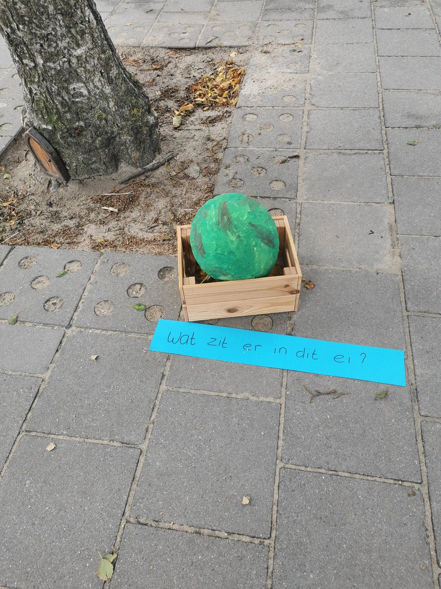 obsDePionier's tweet photo. Vanmorgen hebben wij drie eieren gevonden op het schoolplein. Wij waren heel benieuwd wie die eieren gelegd hebben. https://t.co/PTZIMwVHMw