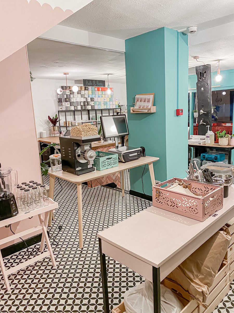 OhAbode's tweet photo. On the plus side @SugarandScoop opened it’s doors on Saturday after I finally finished the refit and it looks gorgeous! (If I do say so myself) #shoprefit #DIY #diyproject #ZeroWasteWeek https://t.co/67Sa89FTBu