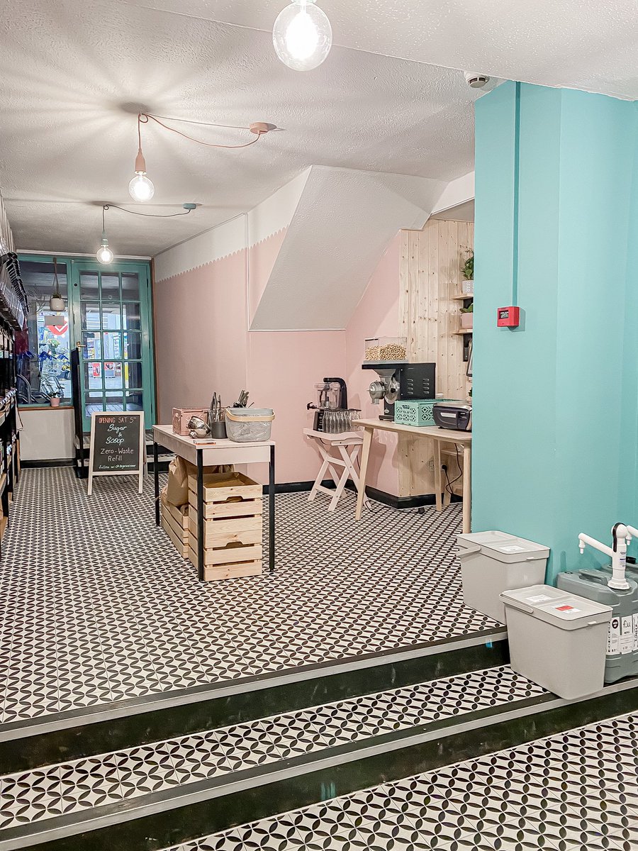 OhAbode's tweet photo. On the plus side @SugarandScoop opened it’s doors on Saturday after I finally finished the refit and it looks gorgeous! (If I do say so myself) #shoprefit #DIY #diyproject #ZeroWasteWeek https://t.co/67Sa89FTBu