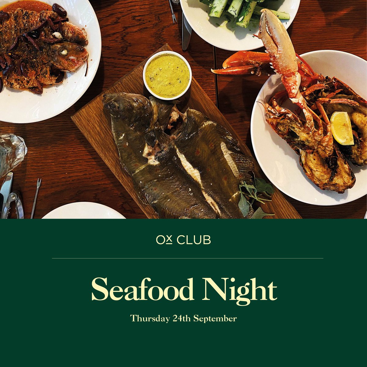 Bookings are 𝙣𝙤𝙬 𝙤𝙥𝙚𝙣 for <a href="/OxClubLeeds/">Ox Club</a> next Seafood Night. Tables all went within an hour last time so you really do need to move quick 👉 oxclub.co.uk 

Thursday 24th September, from 5pm