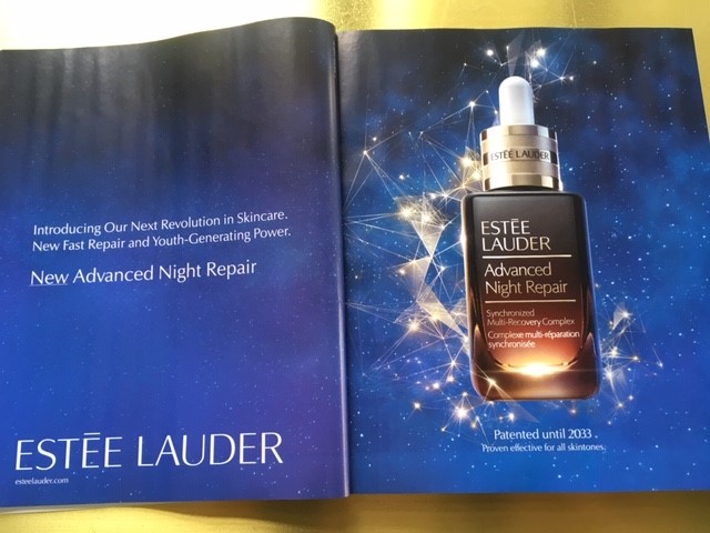 2nd skincare spread  @condenast  @voguemagazine  #VogueHope  #SeptemberIssue, same deal.  @esteelauder talking 'youth-generating' and 'more youthful' skin. I want to see older models, revelling in their age. Remember, this kind of  #ageism makes younger women feel insecure  #LiveOlder