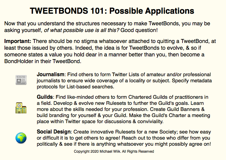 Metadata Quote Tweets (mQTs) are formatted quote tweets typically contain two or more hashtags or property-value pairs. They are used to mark arbitrary tweets & allow Twitter search queries to be run on the metadata Quote Tweets, somewhat like a database  https://twitter.com/mwiik/status/1302949330043703297