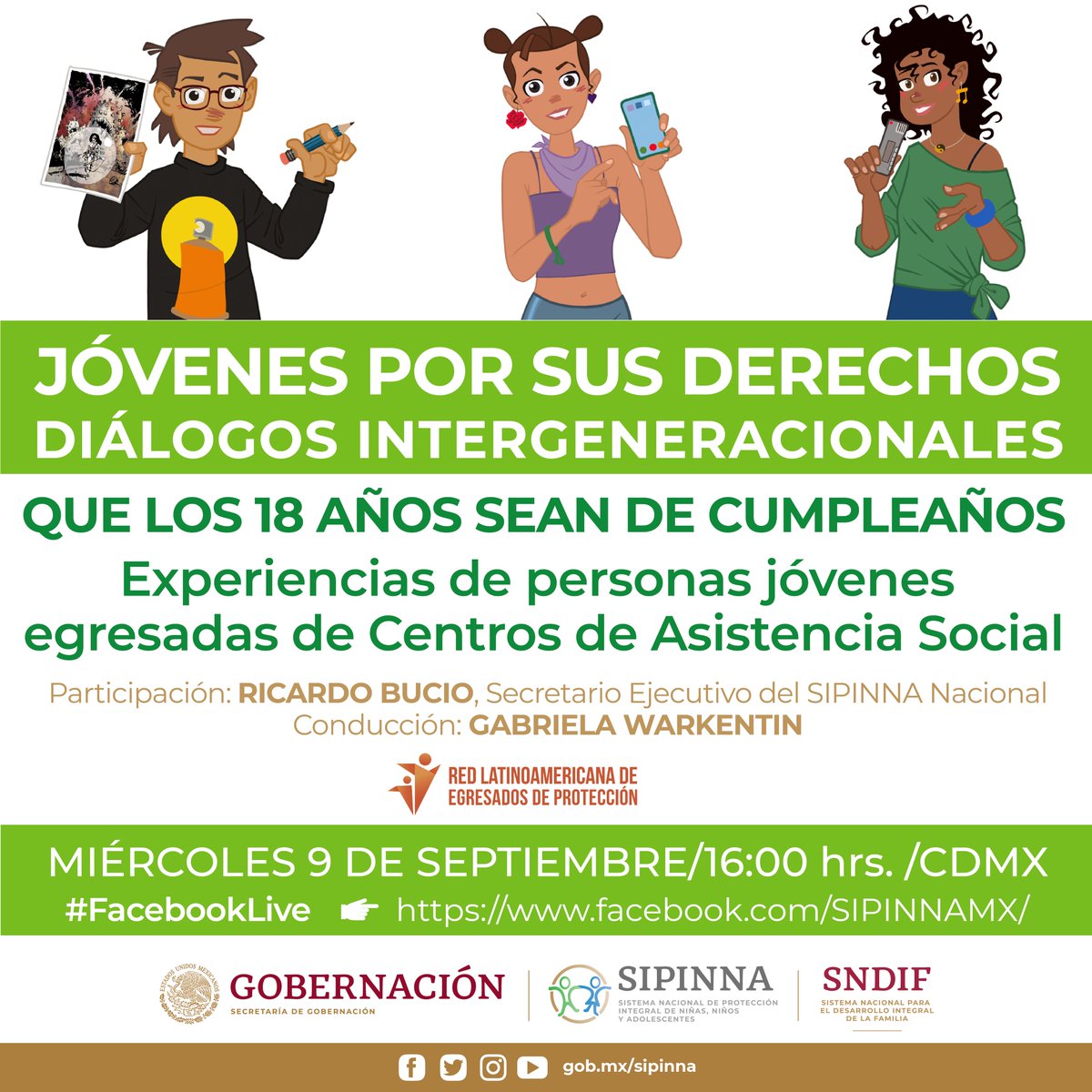 SIPINNA_MX's tweet photo. Para una persona que vive en un Centro de Asistencia Social cumplir 18 años significa enfrentar un mundo nuevo. Conoce sus experiencias así como las propuestas para el desarrollo de su autonomía progresiva. ¡Únete al diálogo! 
🗓️ 9 septiembre
⏰ 16:00h
📺 https://t.co/UGKQ4DVnVt https://t.co/iXv5nfH8ta