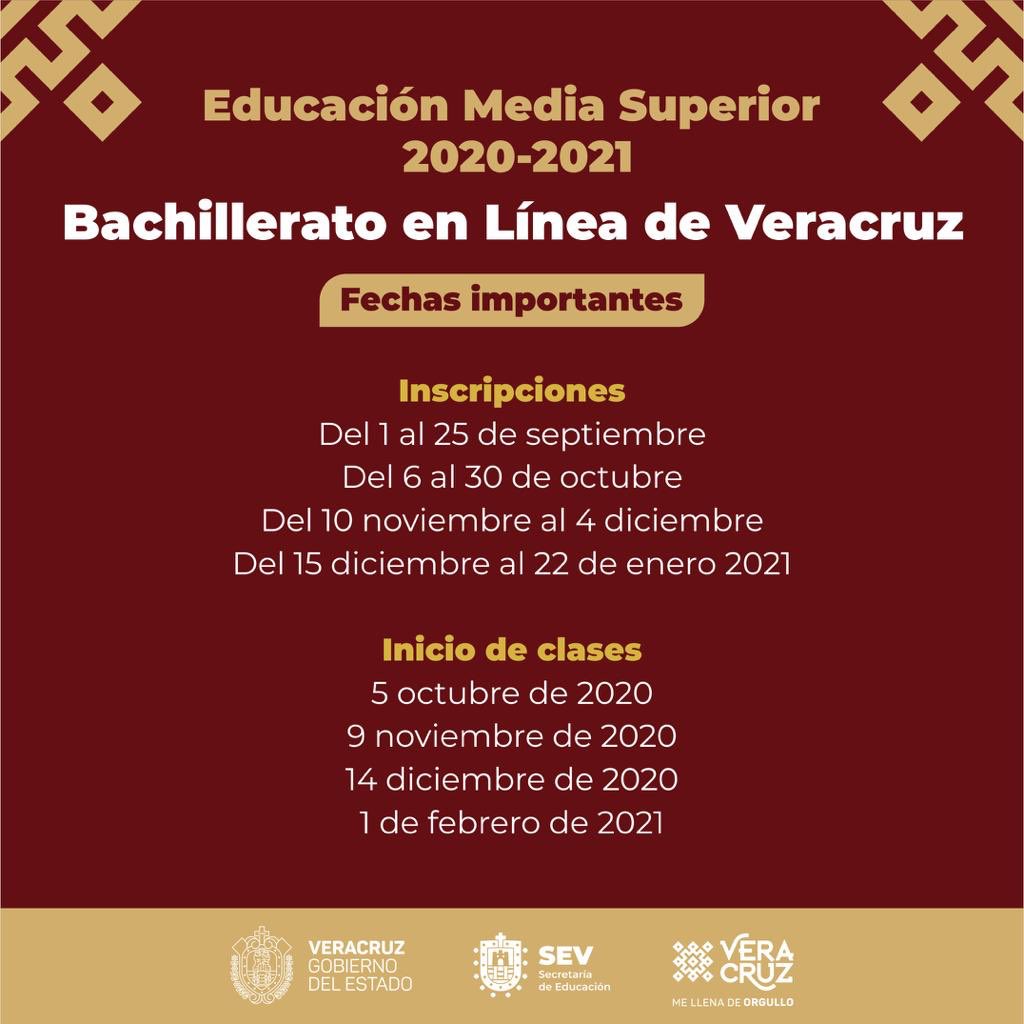 SEducacionVer's tweet photo. ¡Atención!
Estudiantes de media superior, les compartimos algunas fechas importantes para este ciclo escolar 2020-2021. https://t.co/7MIK3Q8laE