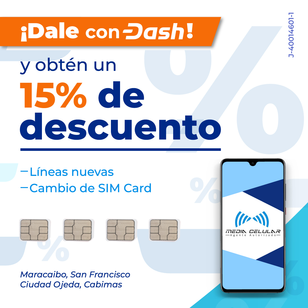 dashpay_espanol's tweet photo. 📣 ¡Atención Cripto-usuarios de #Maracaibo! También traemos promociones con @Dashpay especiales para ustedes.

❗ Si estás pensando en comprar una línea para tu celular o cambiar tu SIM Card, ¡Puedes obtener un 15% de descuento pagando con Dash en @media_celular! https://t.co/PyaLPWDPB5