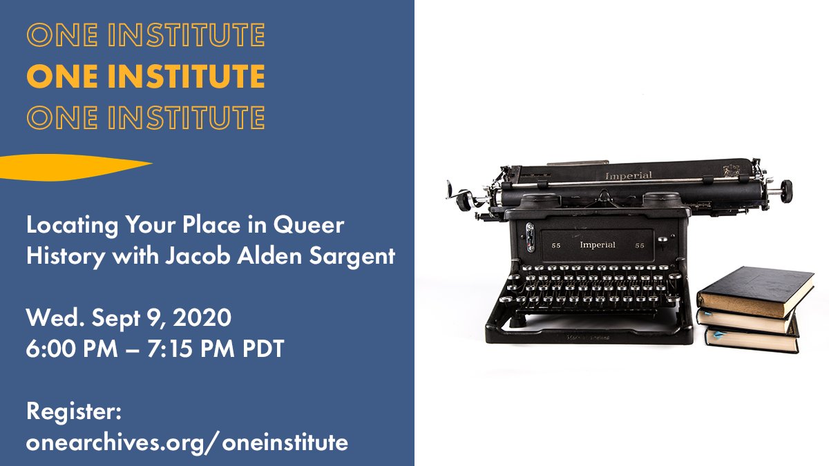 oneinstitutela's tweet photo. REMINDER 📝 Join us on Wednesday at 6pm PDT for our 3rd #ONEInstitute class with @jacobasargent! In this writing workshop, Jacob will introduce ways to frame a story using rich historical, personal details and to explore your personal voice. https://t.co/X2XuehwltS https://t.co/Gb25EsMTAi