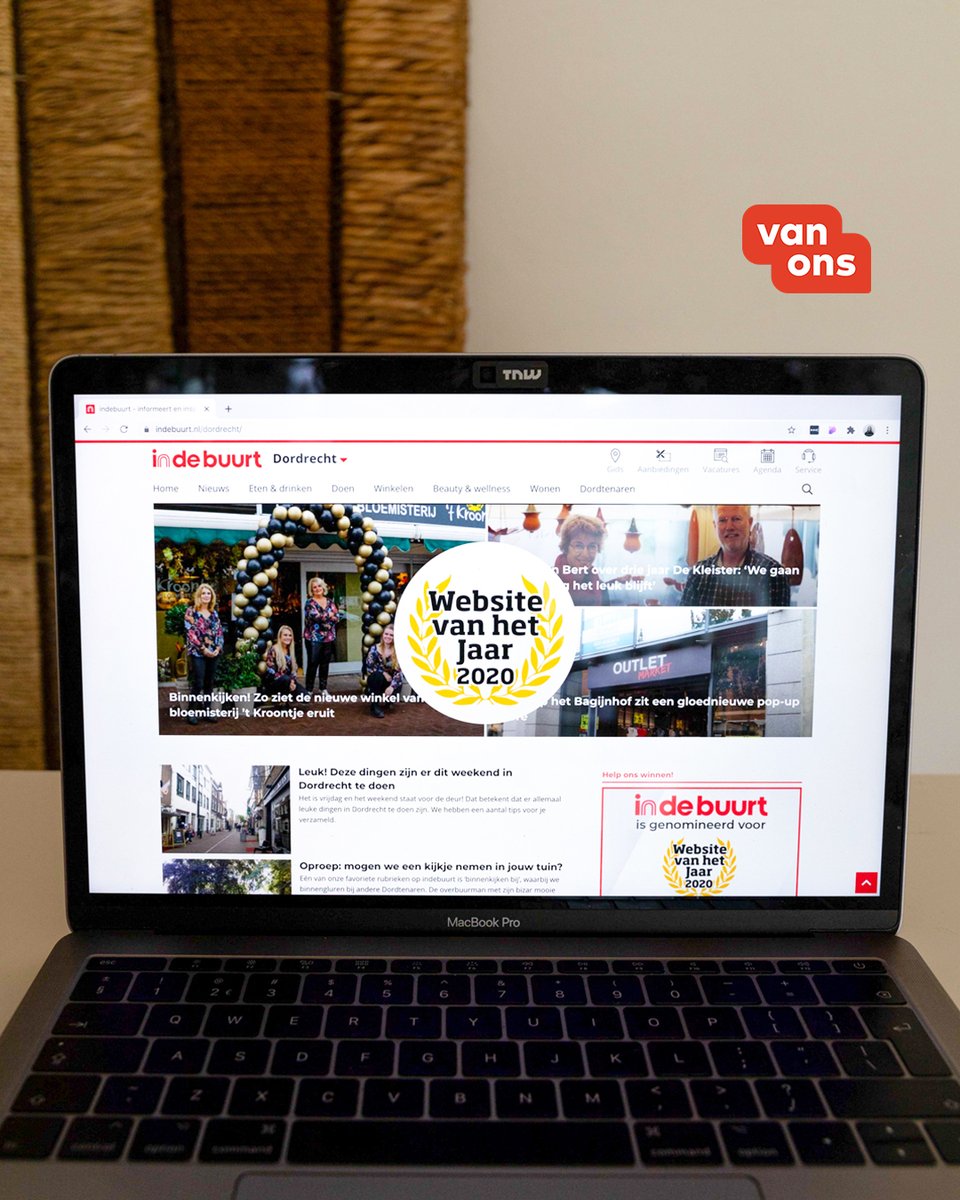 Onze klant #indebuurt is genomineerd voor Website van het Jaar! 🎉  Sinds 2016 is indebuurt - een titel van <a href="/DPGMediaNL/">DPG Media Nederland</a> - klant bij Van Ons. #webistevanhetjaar

Stemmen kan hier: websitevhjaar.nl/vote/indebuurt…