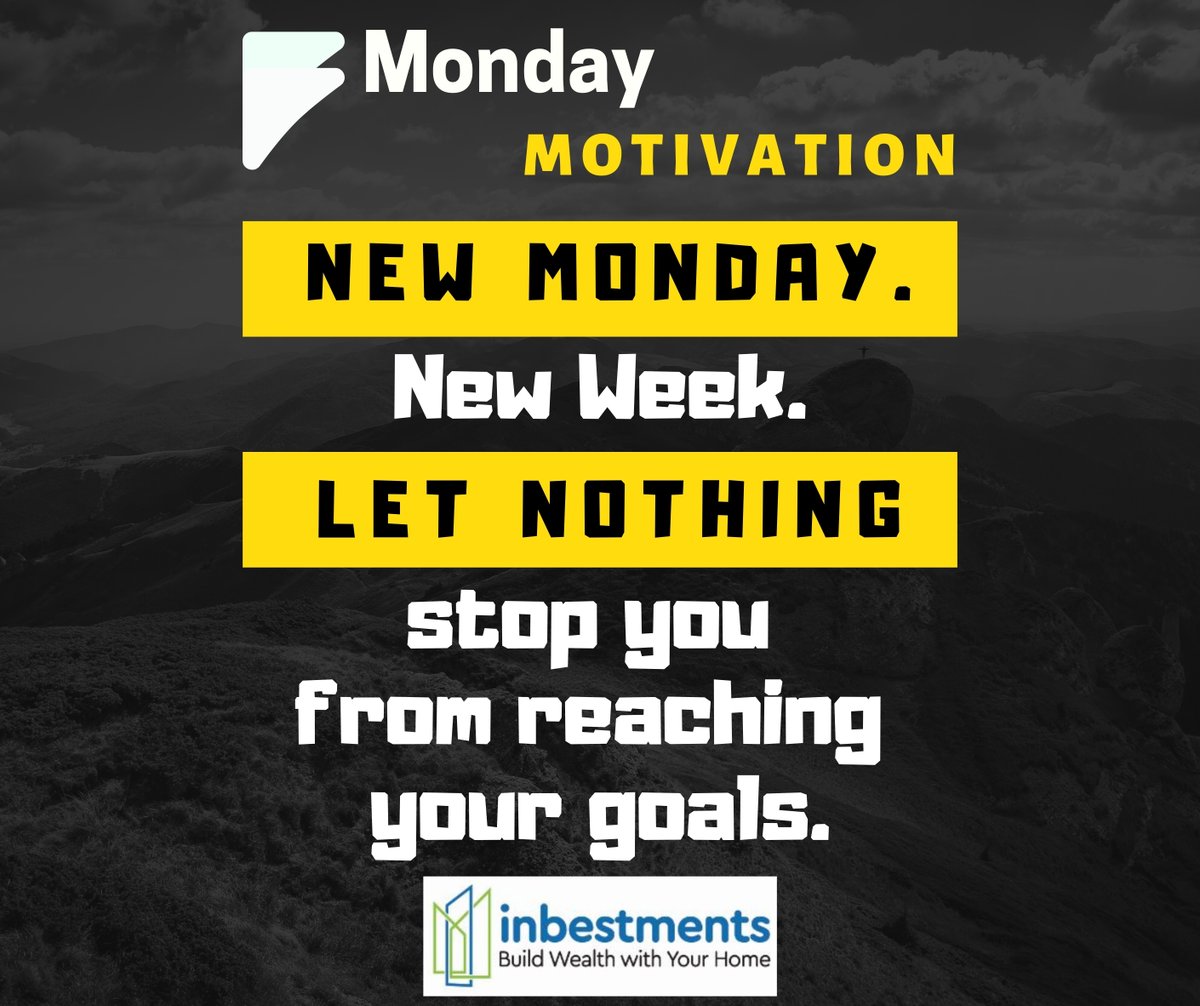 Inbestments_Usa's tweet photo. #mondaymotivation
π Join our Fb group https://t.co/YoDkd6wsjJ to #BuildWealth with #SmartRealEstate
#success β#stayfocused #monday #inBestments #invest #motivationmonday #entrepreneur #determination #inspire #positive #positivity #positivevibes #motivationalquotes #quote https://t.co/OROmHvixFq