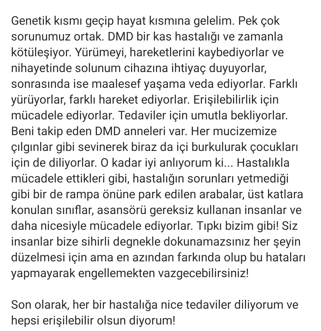 7 Eylül Dünya DMD Farkındalık Günü. Bir SMA hastası &amp; genetik öğrencisi  olarak elimden geldiğince DMD'yi anlatmaya çalıştım. Dünyada tedavisi olmayan tek bir hastalık bile kalmasın. Hepimizin gecesi binlerce yıldızla aydınlansın! #stopDUCHENNE #7EylülDünyaDuchenneFarkındalıkGünü
