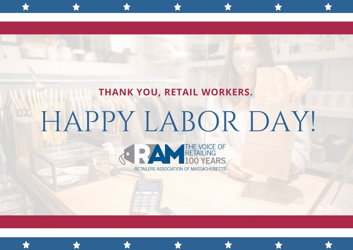 RetailersofMA's tweet image. Happy Labor Day! Please join us in thanking retail workers in MA and across the nation for their incredible work during this unprecedented year. #MaskUpMA #BuyInMA #SupportMainStreet