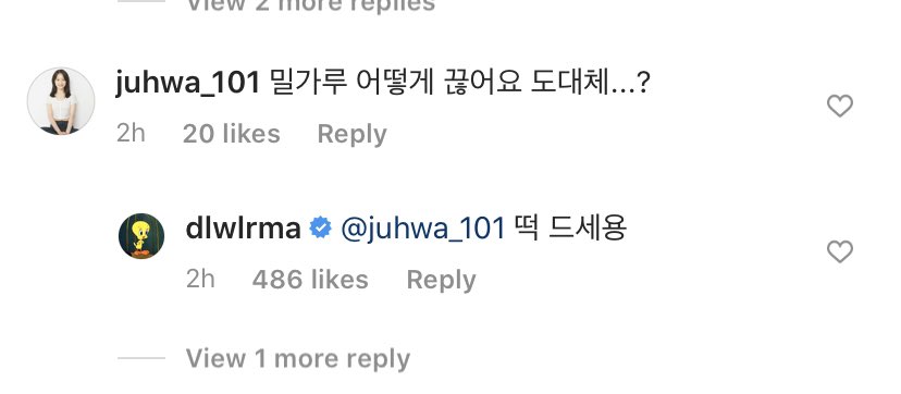 Q. Unnie, this isn’t a question but it’s my birthday tomorrow IU: Con-grats-con Q. How on earth do we even cut out flour...?IU: Have some rice cakesQ. What do you if you cut out flour..??? ㅠㅠㅠIU: Just have some rice cakes