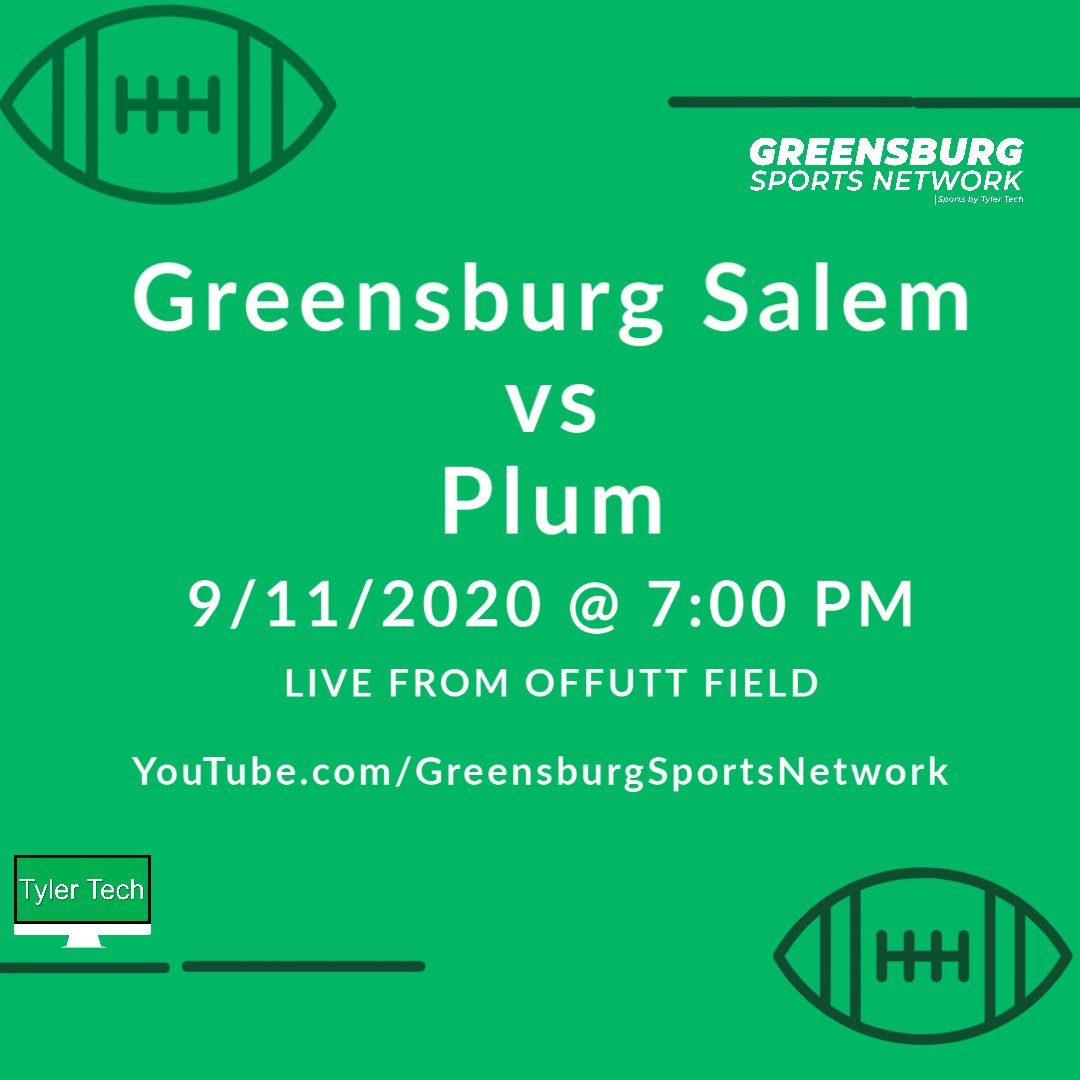 GreensburgSN's tweet image. FRIDAY NIGHT FOOTBALL:

Tune in this week to watch the @GS_SportsUpdate vs @plum_ad game live from Offutt Field!

youtube.com/GreensburgSpor…