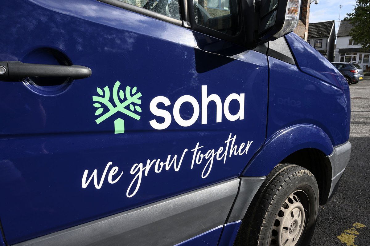 SohaHousing's tweet photo. You may well have seen our newly sign-written vans about the place but you won't yet have seen the Smart cars. Don't they all look ... smart?! https://t.co/onIgANB4J1
