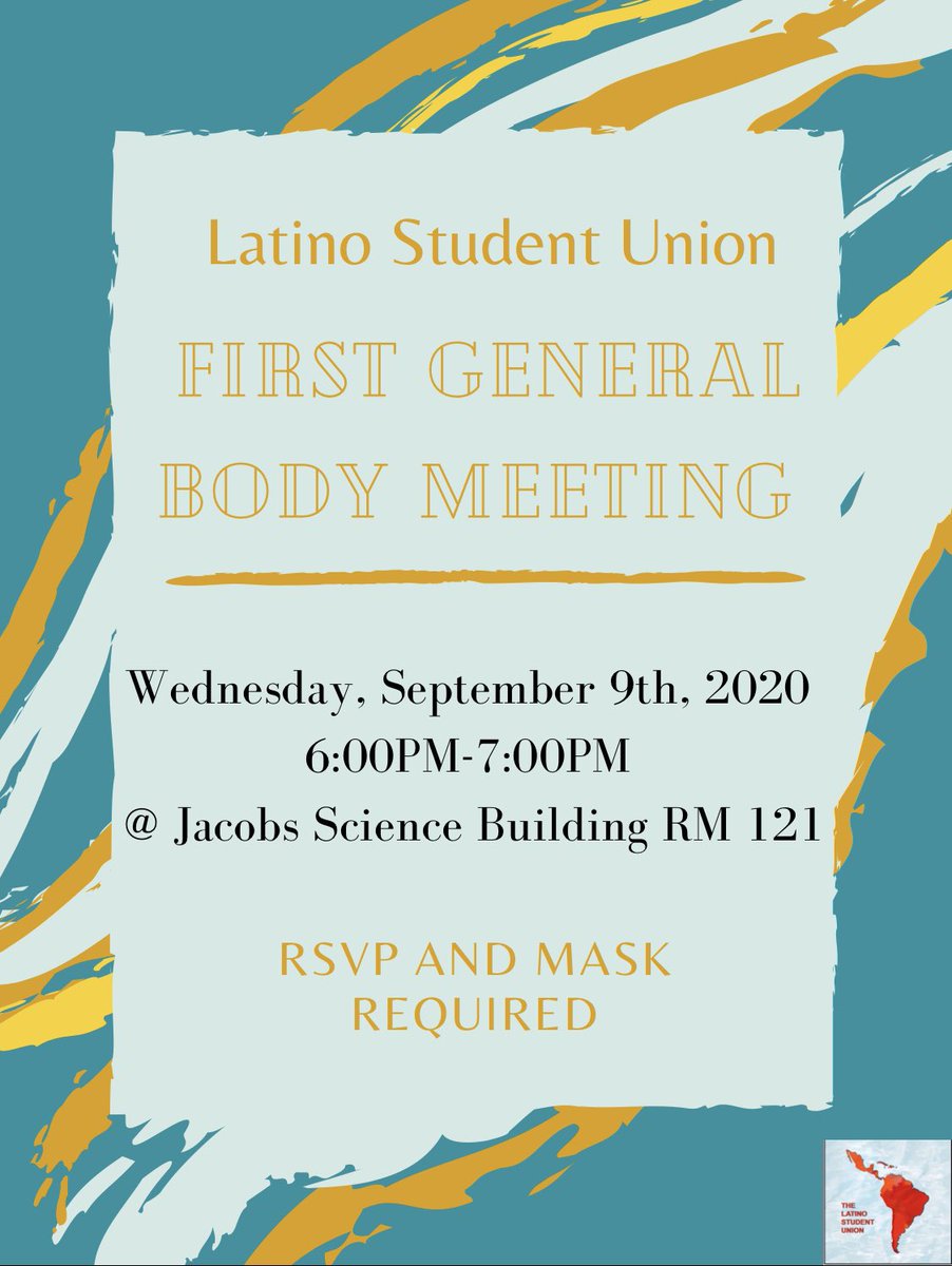 📣 ATENCIÓNNNN 📣 
We are so excited to announce that the first general body meeting will be THIS WEDNESDAY @ 6pm ‼️🎊 
🔸RSVP IS MANDATORY🔸 
(If you plan on attending in person) 
link is: uky.campuslabs.com/engage/event/6… 
You can also join in via zoom 💻💻