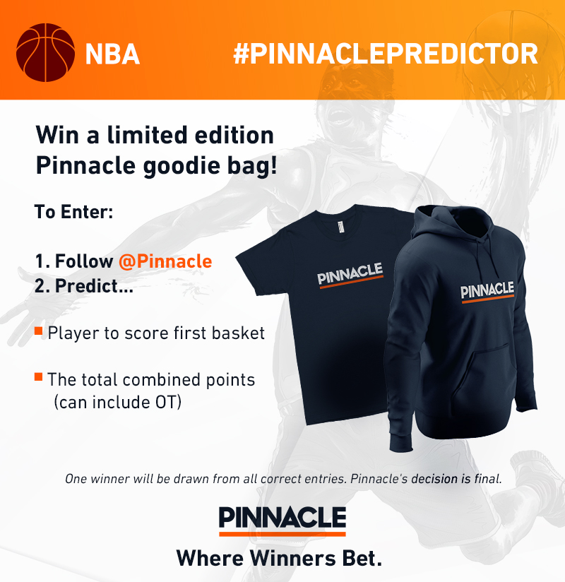 Pinnacle's tweet photo. #PinnaclePredictor 🏀 

Boston take on Toronto in game 5 of the ECF semi-finals &amp; there is merchandise to win! 

To enter: Follow @Pinnacle,  RT this tweet &amp; Predict: 

1. First basket scorer.
2. Total points (inc. OT)

#NBA playoffs #NBATwitter
#Celtics #WeTheNorth https://t.co/ErCil2eZ5r