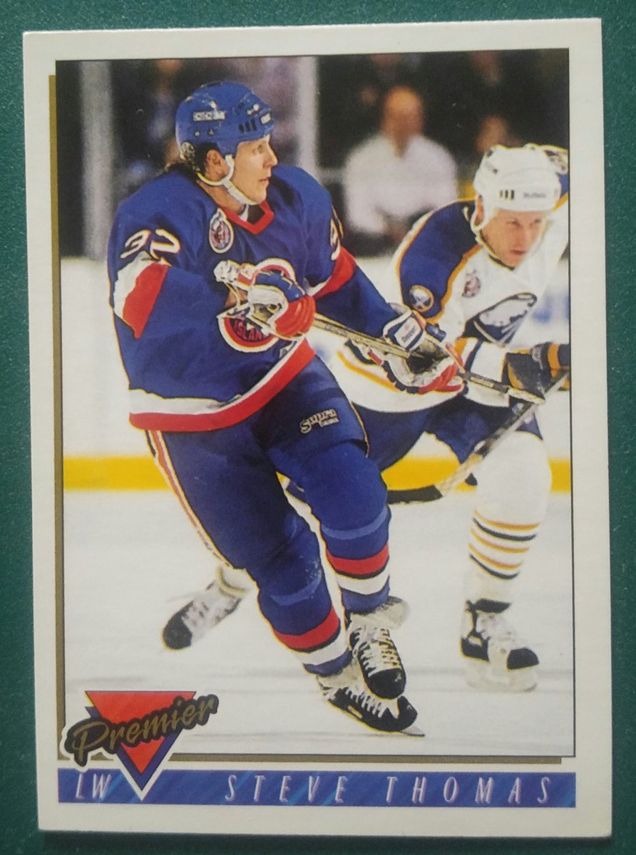 IanMcB519's tweet photo. To coincide with the first Conference Finals game for the #Islanders since 1993, I decided to post one of my hockey cards.
#TheDailyCard Steve Thomas: He played for the Islanders from 1991-95. Steve also played for the #Leafs, #Blackhawks, #Devils, #MightyDucks and #RedWings. https://t.co/NPrHbHqVpE