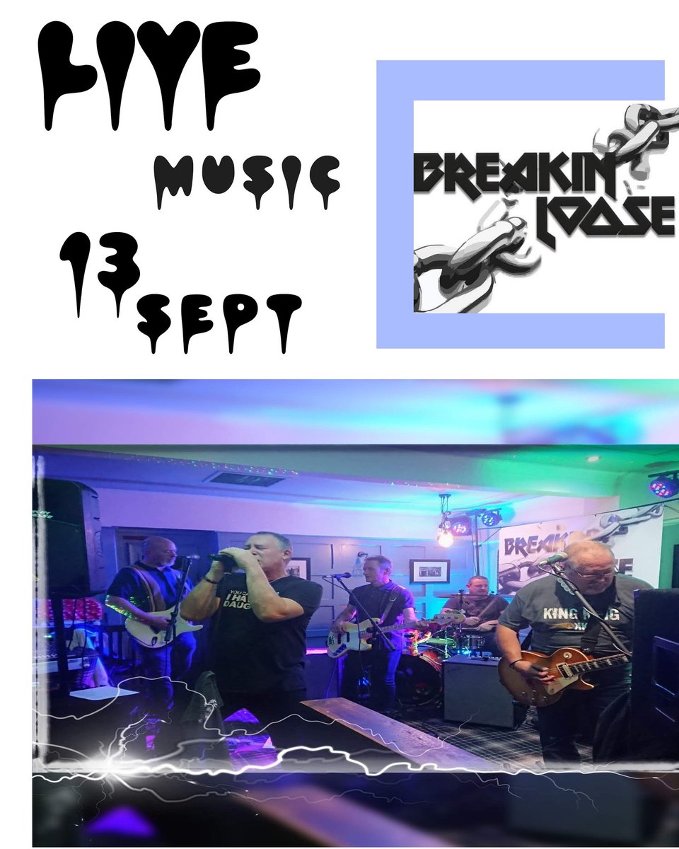 LooseBreakin's tweet photo. BREAKIN'LOOSE are  back, live 'n' loud! Come and join us for some classic rock tunes on Sun 13th September from 4pm onwards at Pear Tree Hotel Ripley, can't wait to see you all again #MondayMotivation #coldbeers #outsidegigs #mondaythoughts #bandlife https://t.co/TMr0GTa6kz