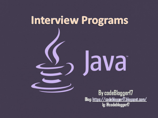 Websystemer's tweet image. Java Programs for Interviews - websystemer.no/java-programs-…
#java #javainterviewquestions #javaprogramming #programming