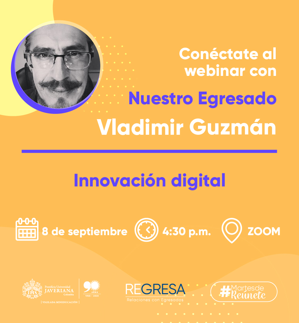 RegresaPUJ's tweet photo. #MartesdeReúnete conéctate junto a nuestro egresado Vladimir Guzmán y entérate que es la Innovación Digital y cómo puedes usar esta herramienta, ¡No te lo pierdas!
Inscríbete aquí👉: https://t.co/FckJrQQ4GJ https://t.co/qHxp3irfgV