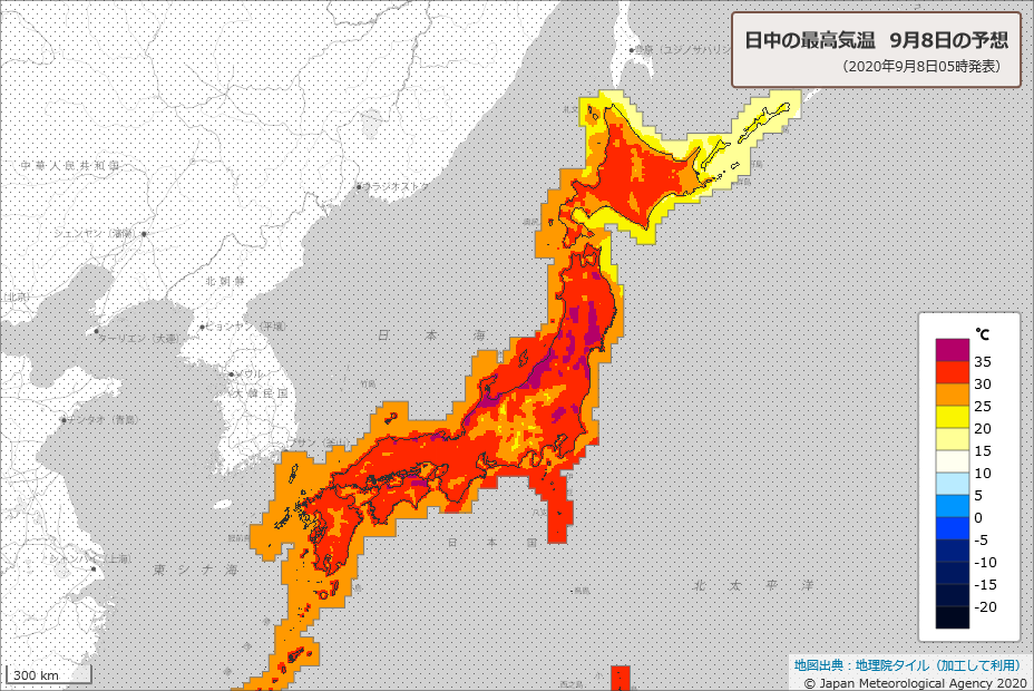 荒木健太郎 暑くなります 今日8日の最高気温 は富山37 長岡 高田 山形 伏木 豊岡36 盛岡 横手 新庄 米沢 仙台 福島 若松 新潟 金沢 福井 京都 奈良 鳥取 岡山 高松35 の猛暑日となり 青森 秋田 熊谷 大阪34 東京都心 札幌33