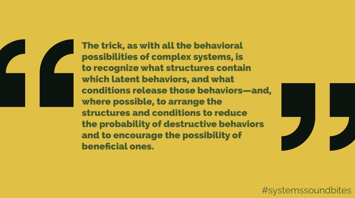SysSoundbites's tweet photo. Source: Wright, D. and Meadows, D., 2012. Thinking In Systems. Hoboken: Taylor and Francis.

#SystemsThinking https://t.co/NZyrJavQgO