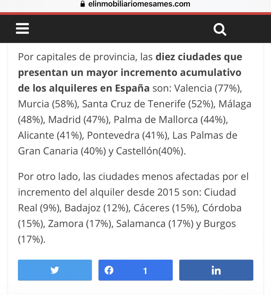 elzulista's tweet photo. En Valencia ciudad solo han subido los alquileres un 77% en los últimos 5 años. Duda: ¿Un alquiler de 2014 podría considerarse renta antigua? https://t.co/MfICpjrDXc