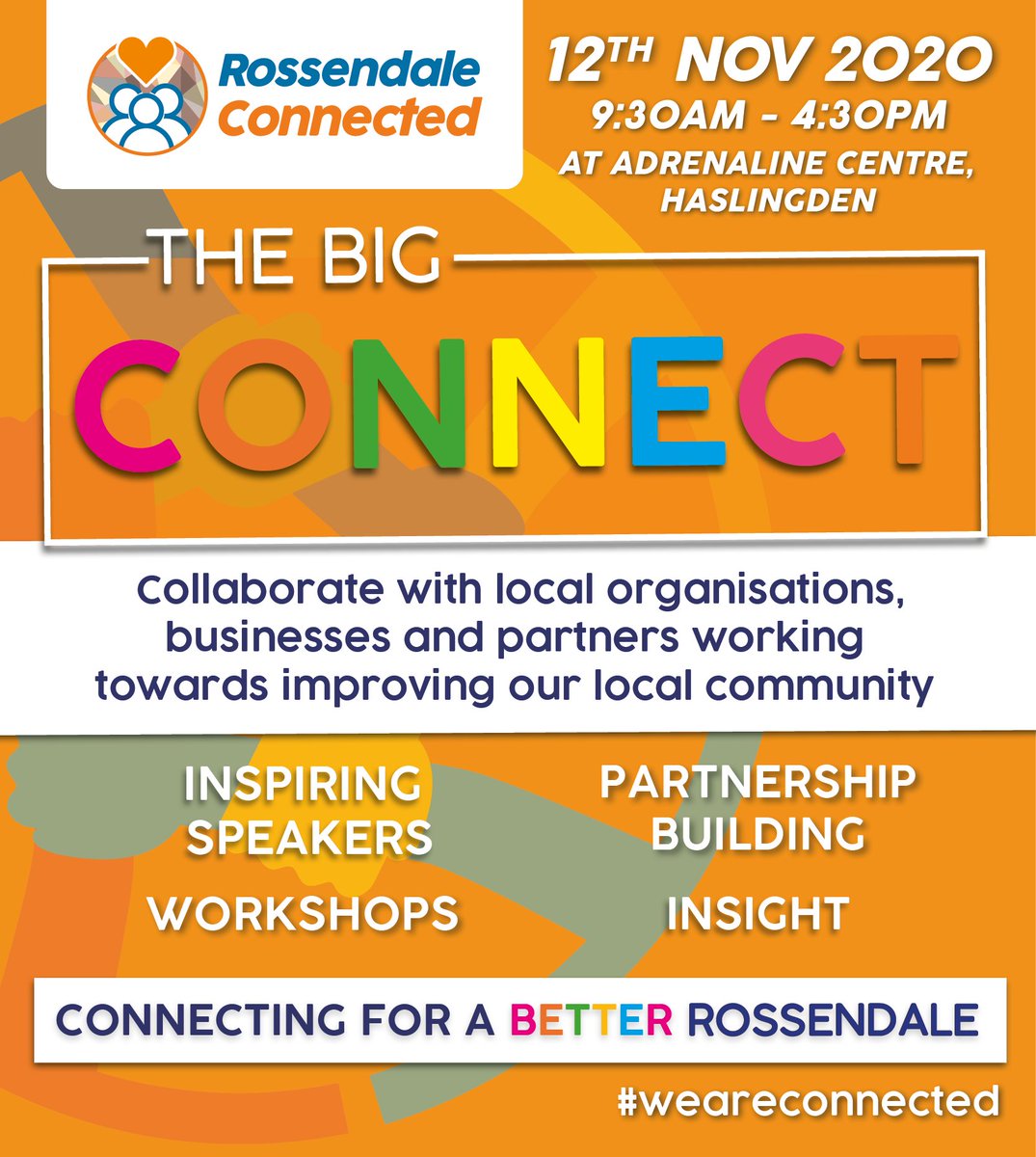 kenmasser's tweet photo. This is exciting.... super proud to be involved.

Introducing the Big Connect conference! Be inspired, make new connections and help develop plans and ideas to improve Rossendale and build fairer, healthier, happier communities.#rossendale

Register now: https://t.co/YBJJtSFeqn https://t.co/kfUcuuVdn4