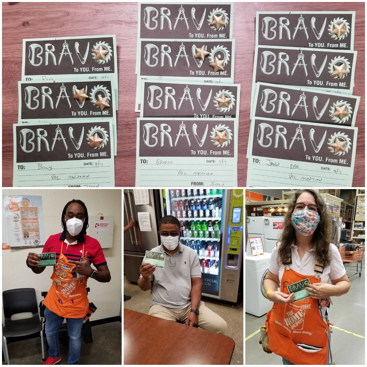 JustinRoth3016's tweet photo. #mentionMondays at #3016 Recognizing associates for being #VOCmention from last week with Star and Bravos. @KevinDuncan3016 @ImogeneGrant19 @adam_veatch @ShowMeShawnD196 @Melissa_DHRM196 @CampSweenScott https://t.co/hsSRvaegmn