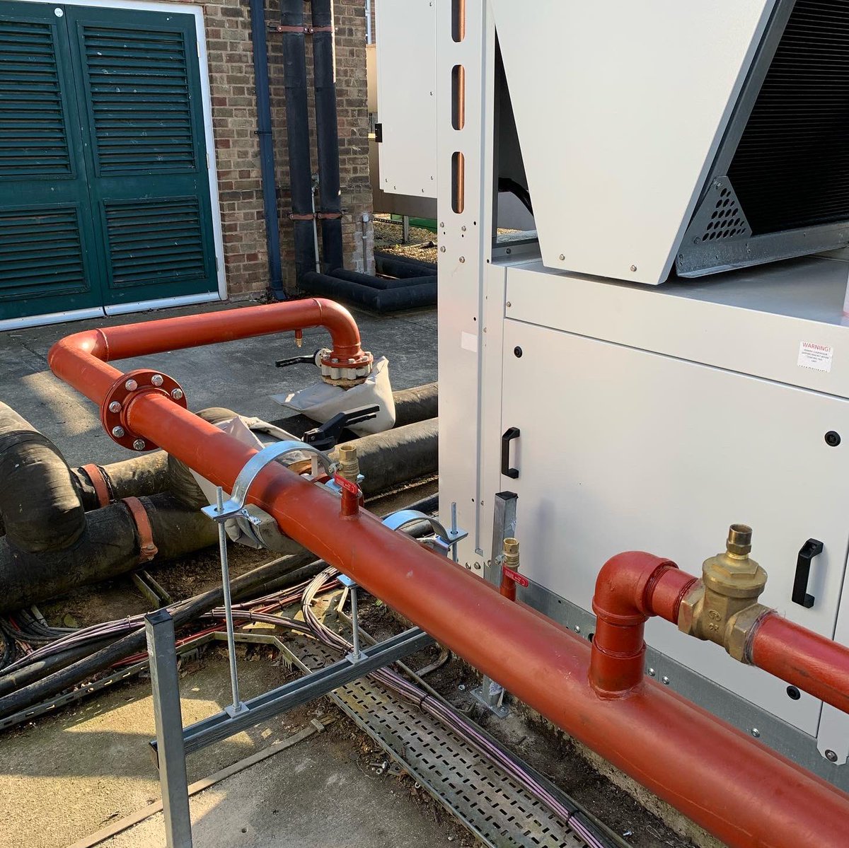 FlowtechM's tweet image. Scampton - 4” chilled pipework installation replacing existing chillers and existing pipework