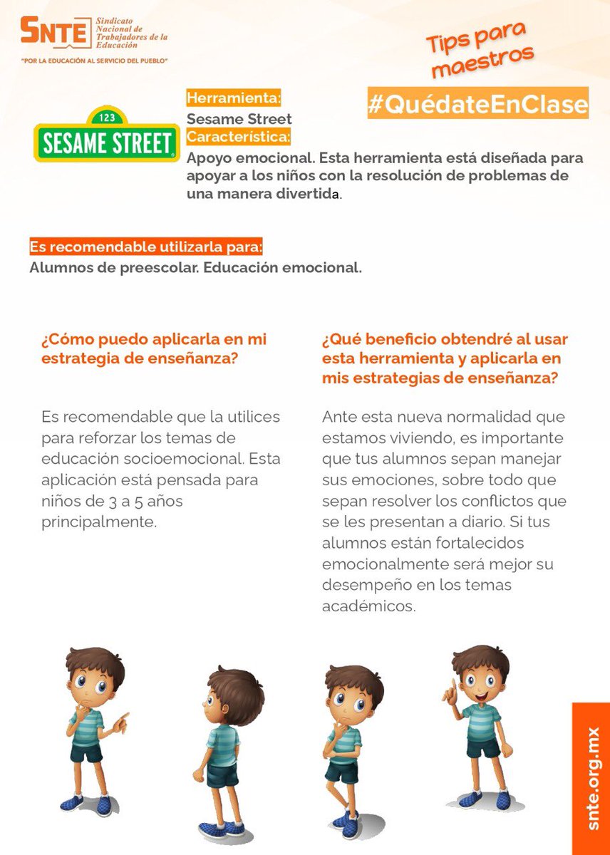 Admon26's tweet photo. https://t.co/wUuQatwO34 🥳 🖥️  es una divertida página con personajes que promueve acciones saludables física y mentales en tiempos de #COVID19 
👉Más #SNTEtips 💡 en https://t.co/FRt5I7nP7q

#QuedateEnCasa 
#QuedateEnClase ✅ https://t.co/iZ1Gv8Uqrv