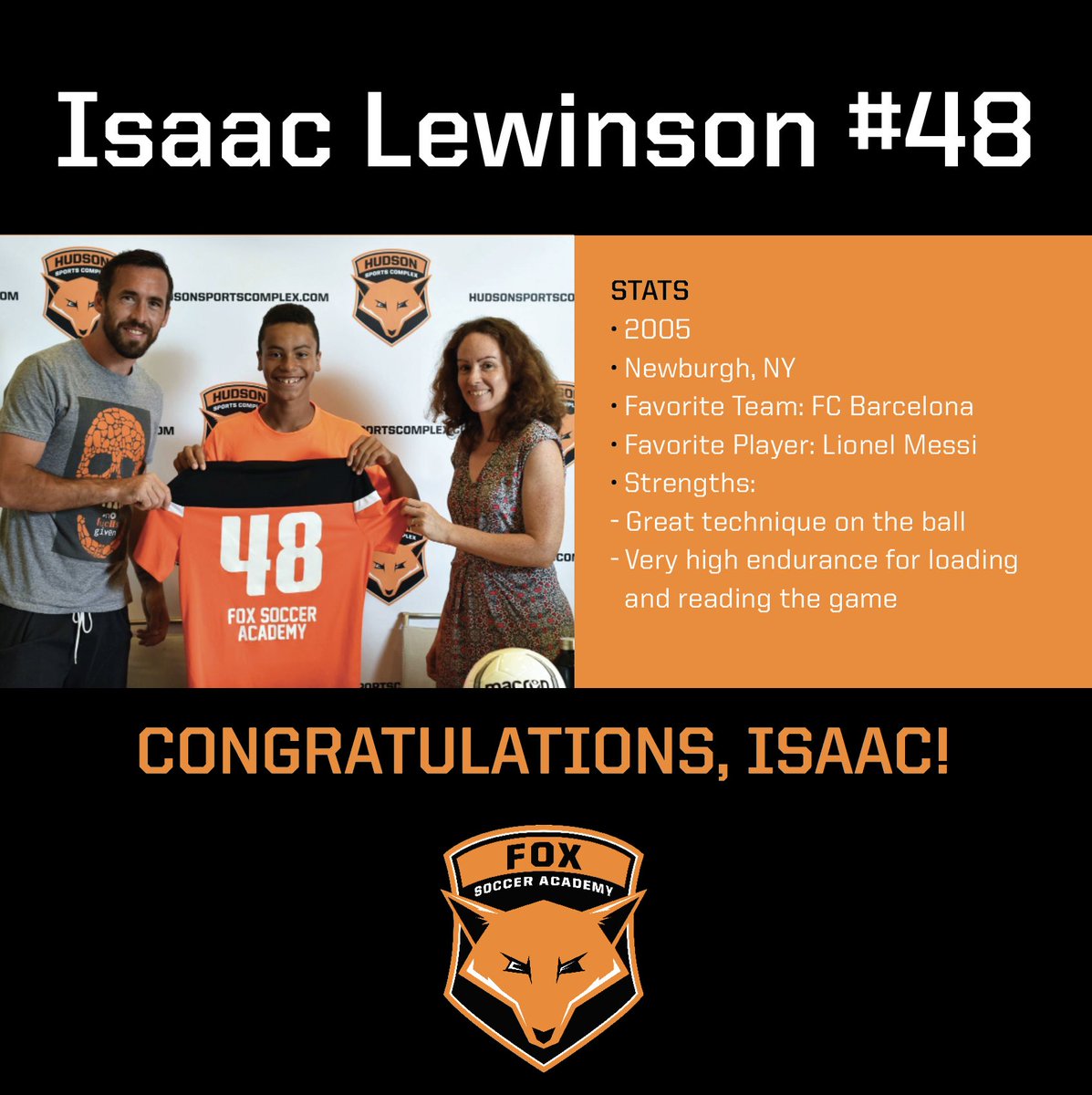foxsocceracad's tweet photo. ⚽️FSA PLAYER SPOTLIGHT⚽️Welcome to the Fox Family, Isaac! #fsa #foxsocceracademy #fox #foxes #hudsonsportscomplex #soccer #athlete #player #training #development #contract #signing #ceremony #team #sports #passion #drive #determination #hudsonvalley #youth #pro #premier https://t.co/DvqrBlfqA5