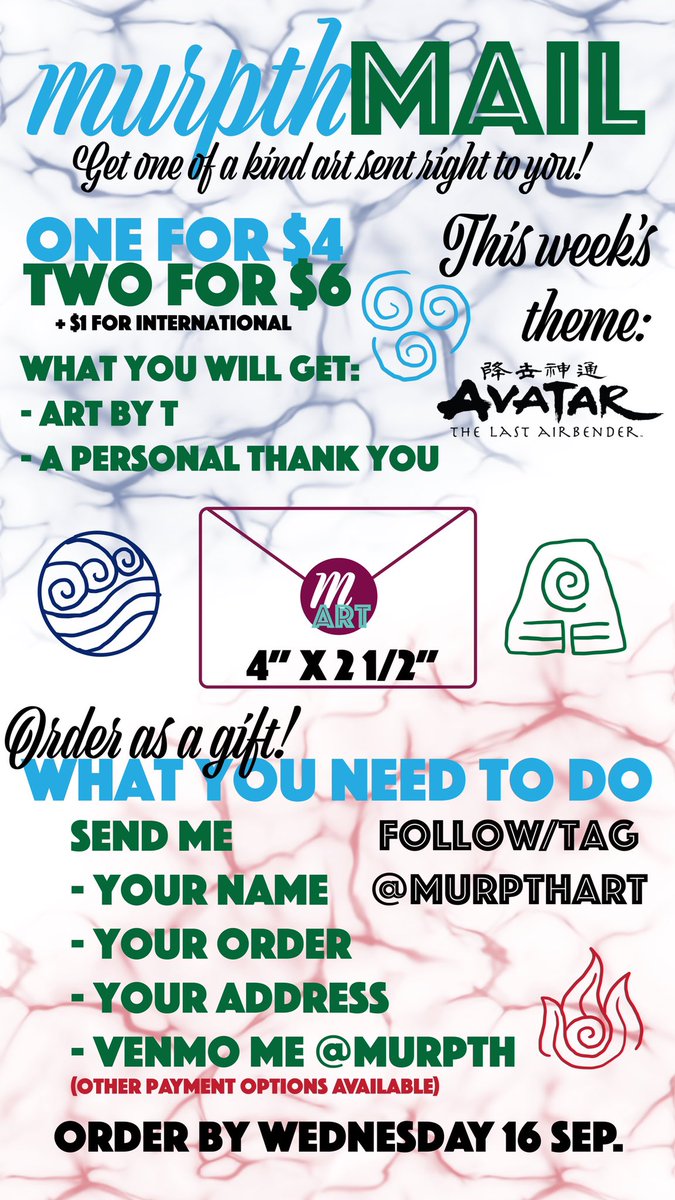 murpthart's tweet photo. New theme for #murpthMAIL is Avatar: The Last Airbender! #Avatar #ATLA https://t.co/4qolAXZ5LP