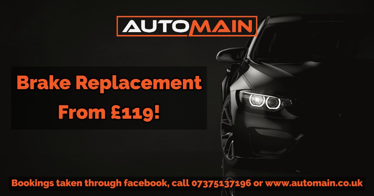 AutoMain1's tweet image. Brake Replacement From £129! 🔥
Message Us Now To Book In With Automain!
Covering all areas in Manchester + Greater Manchester...

- automain.co.uk