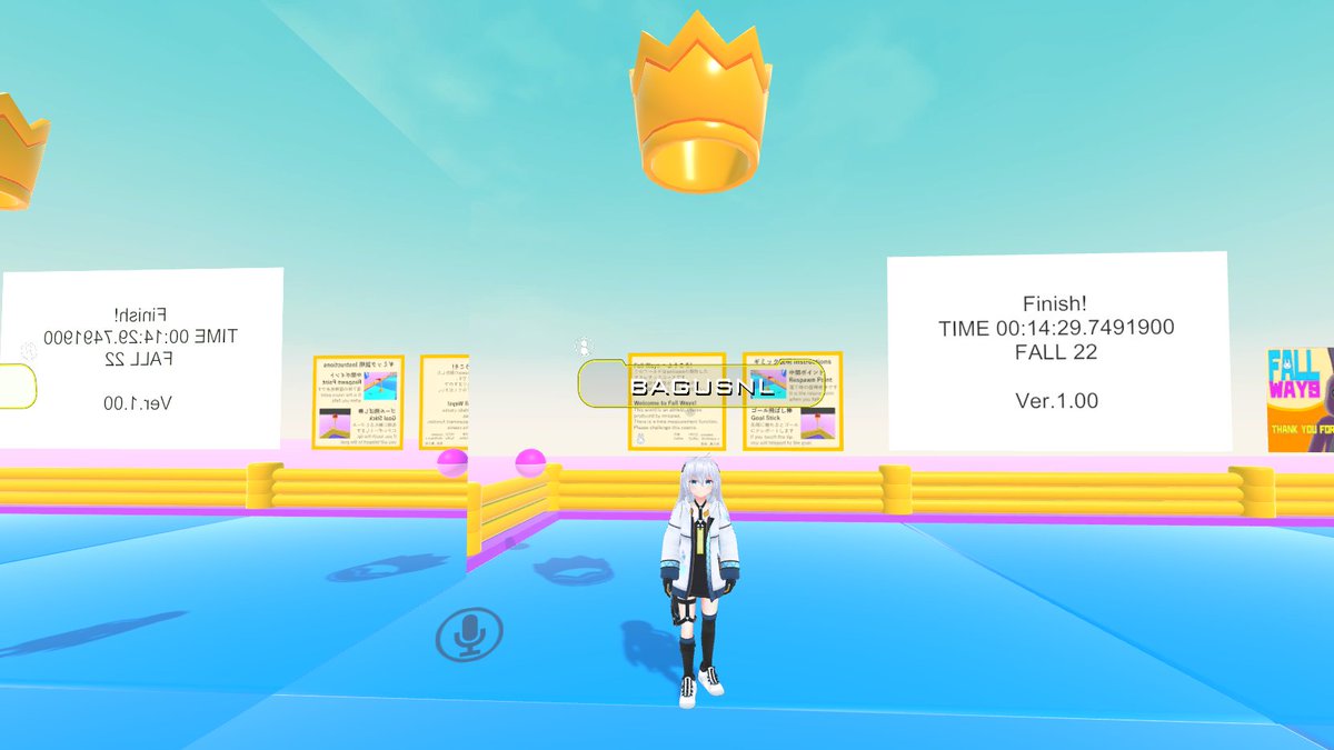 Played a couple of Fall Guys themed #VRChat world with @hoangtungtw. The physics is so different to the point that it makes some part of the map is pretty difficult to pass, but it still so much fun to play