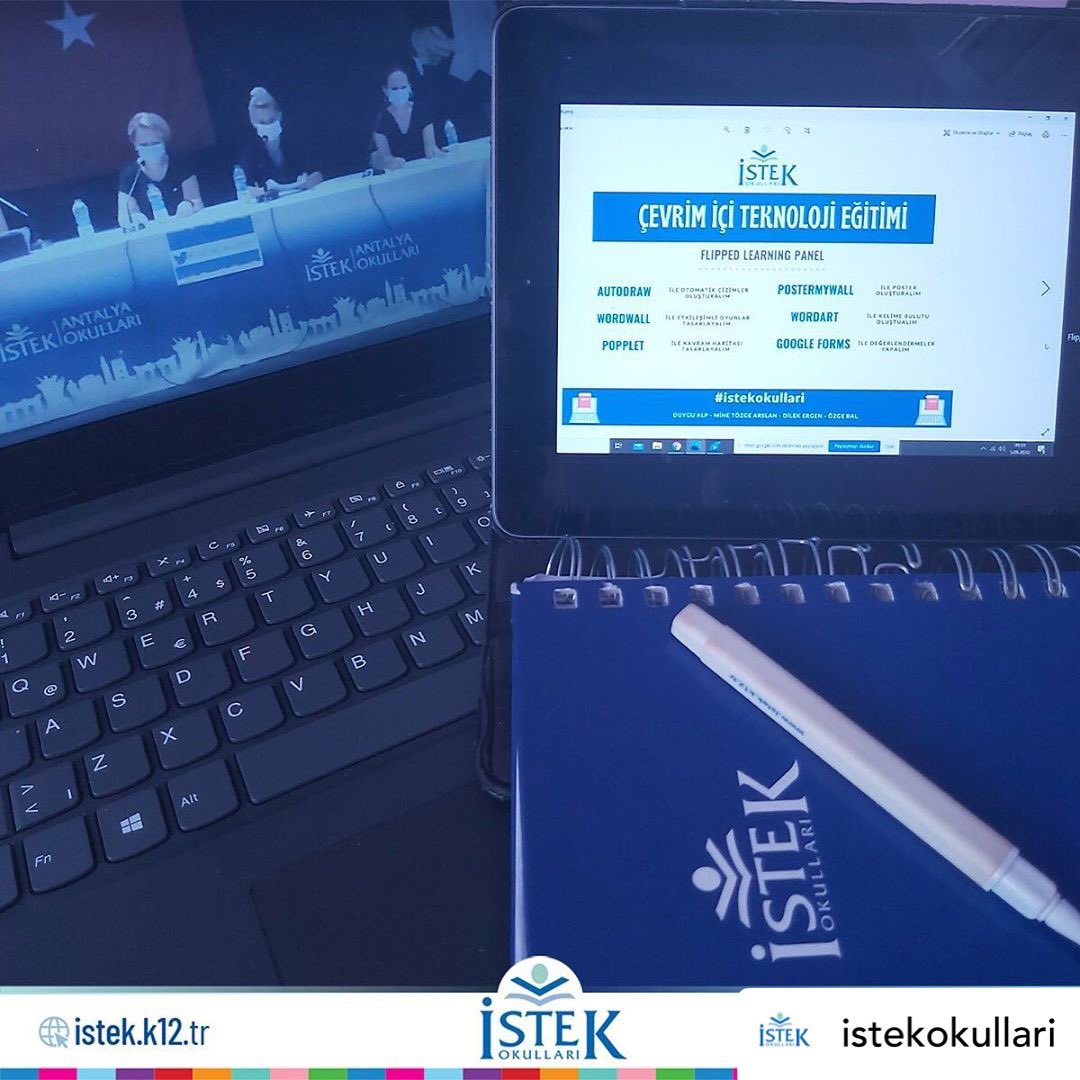 İSTEK Okullarının 22 Bilişim Teknoloji öğretmeni, tüm kampüslerimizdeki 2500 öğretmenimize kademe bazlı eş zamanlı 4 oturum ile Flipped Learning eğitimi verdi. Webinarda öğretmenlerimizin paylaşım ve soruları Twitter platformunda #istekokullari hashtag'i ile popüler gündem oldu.