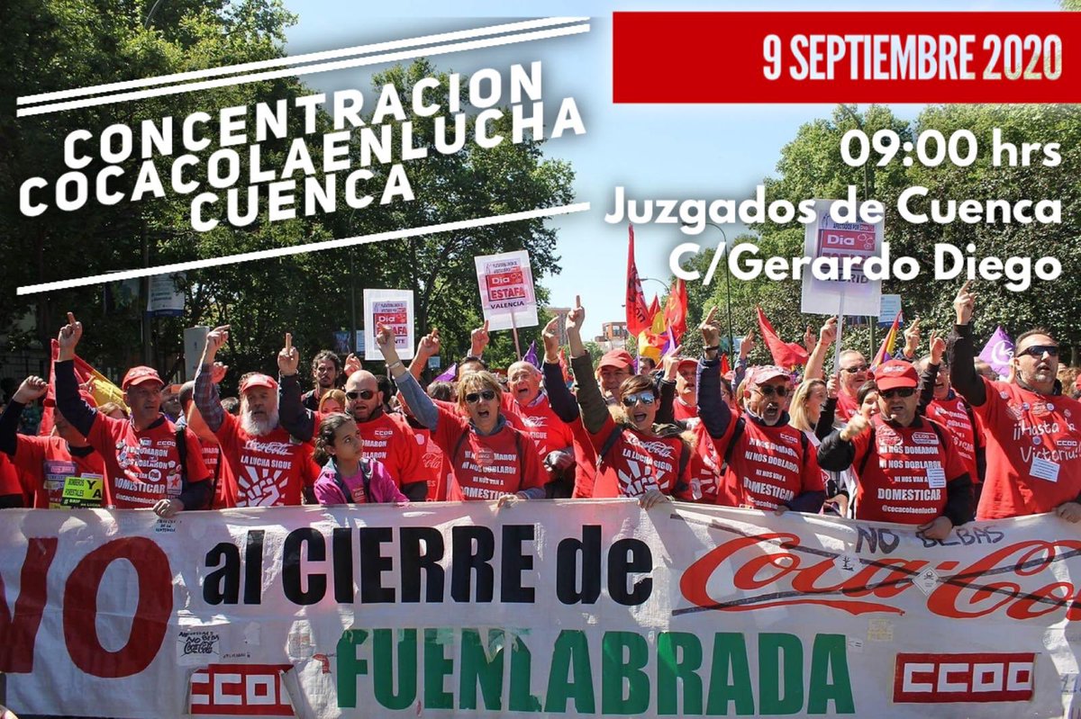 Alfredoa_AA's tweet photo. Día 9 SEP. @cocacolaenlucha vuelve a CUENCA “invitados” x #TodoEsMentiraDeQuinto 🤥🤥 
¿¿MOTIVO?? 🤦‍♂️🤦‍♂️
Pide 4 años de cárcel para 3 compañer@s x 1 CONCENTRACIÓN LEGAL con permiso d la Delegación del Gobierno y NO UN ESCRACHE....¿¿Le entrará en el🍈 ?? 🤔 @AranchaBello_ed https://t.co/RgtKknoSK2
