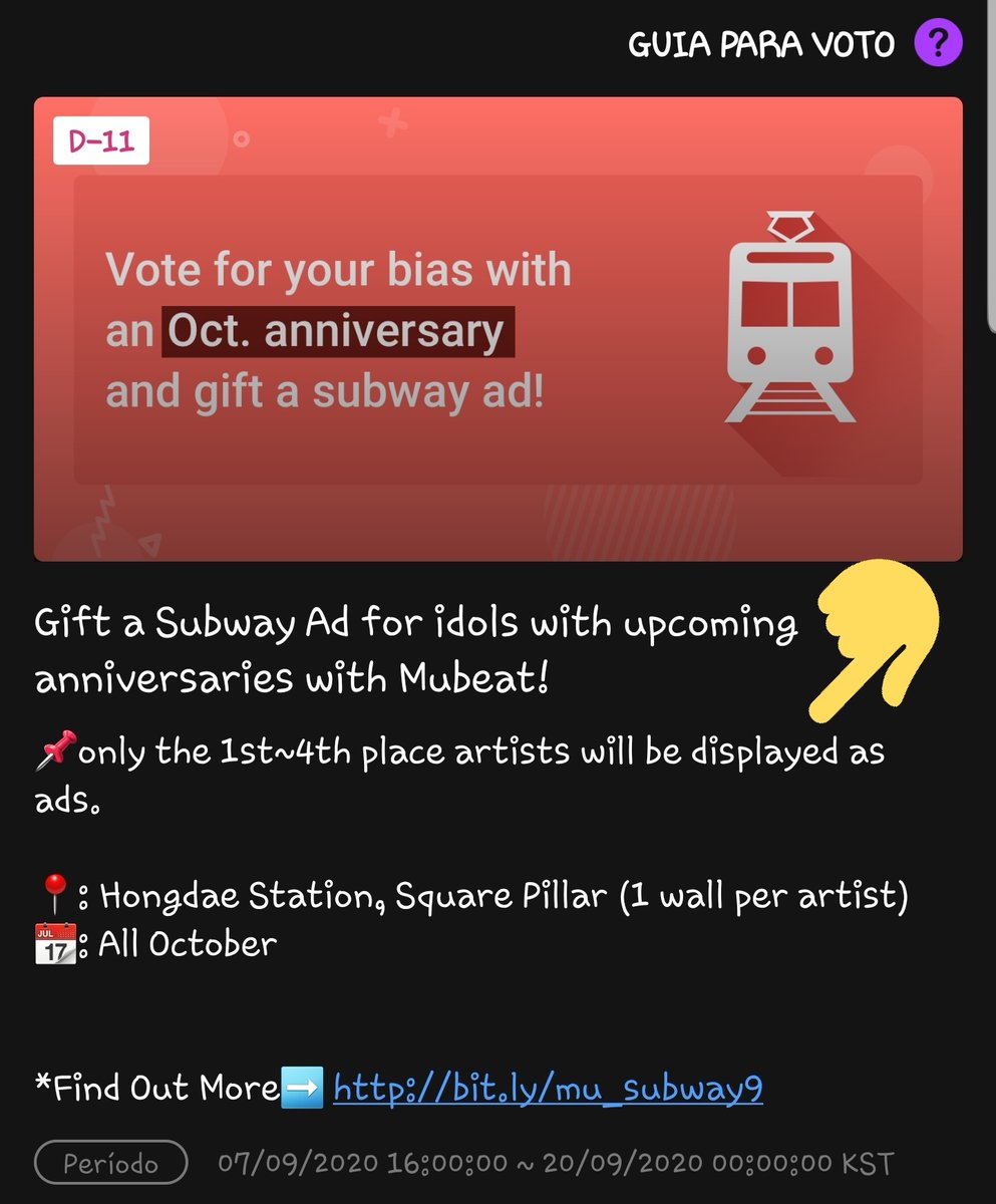 Sabri_gues's tweet photo. ⚠️Monbebe⚠️ Jooheon is participation in a poll on Mubeat, the prize will be gifted to the idols who get top 4! So please vote so Jooheon will get a subway ad for his birthday!!! Right now we're 5th, but we can get on 4th or higher monbebe!! @OfficialMonstaX https://t.co/xkRYHr2mXk