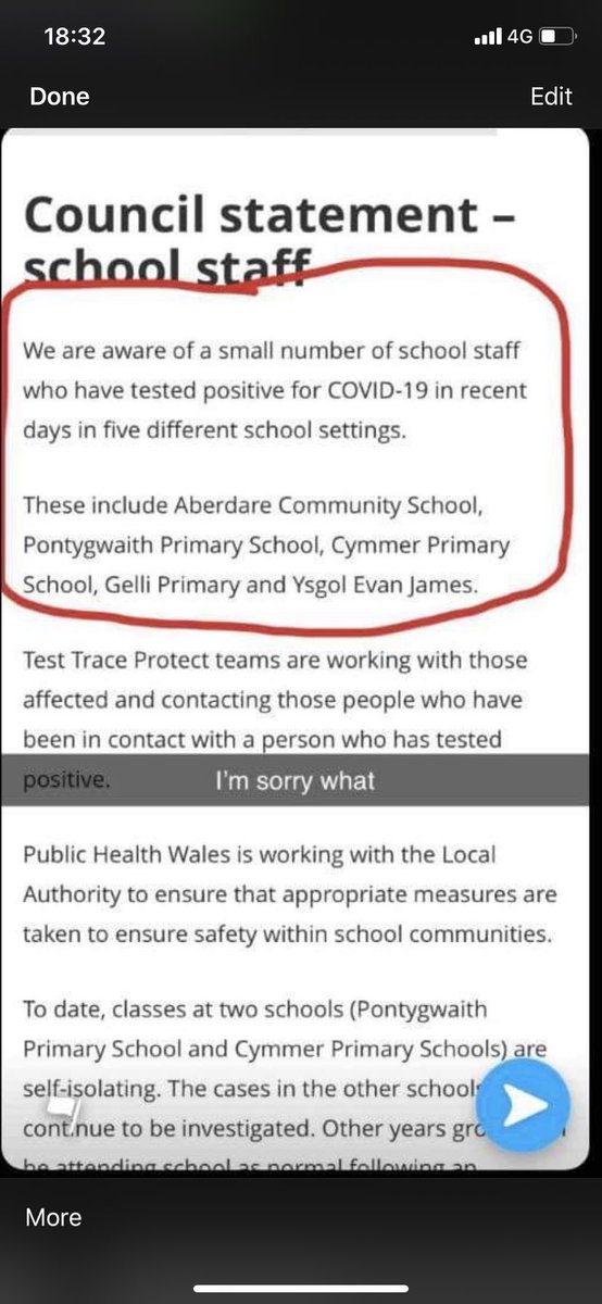 Seen this today , is there any truth or is this not being passed on to parents off the school surely pupils health and safety should be protected ????!!’ <a href="/AndrewMorganRCT/">Cllr Andrew Morgan OBE</a> <a href="/AberdareSchool/">Aberdare Community School</a> <a href="/WelshGovernment/">Welsh Government</a>