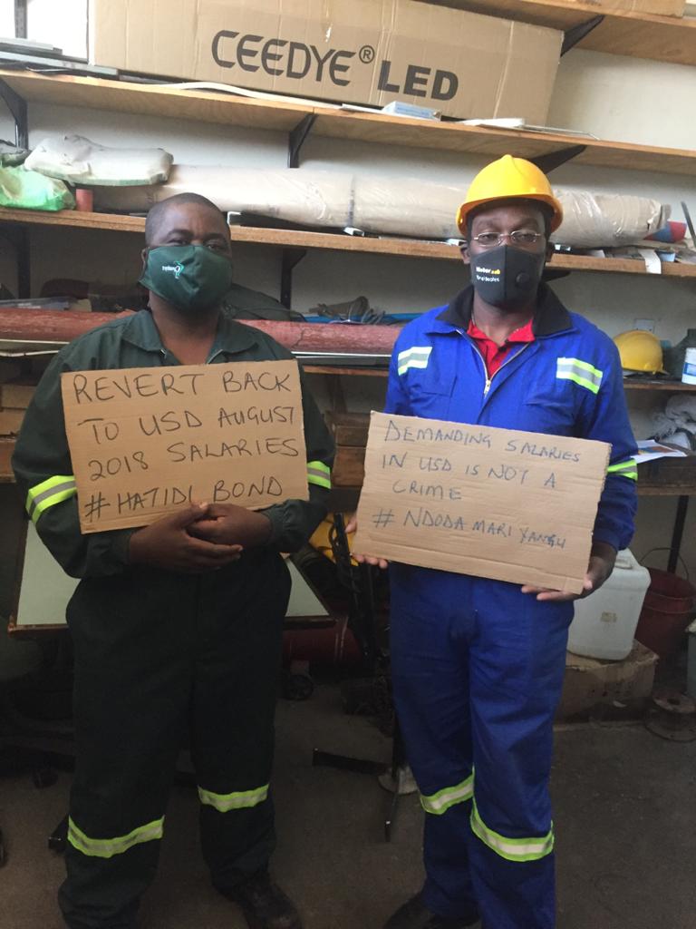 ZctuZimbabwe's tweet photo. Everything else is priced in USD except Salaries. 

Why? 

Rentals       USD
Transport    USD
Food             USD
Medical       USD

Join other workers every Monday #SocialJusticeStruggleDay

Demand USD SALARIES
                END POVERTY
                STOP COVID https://t.co/txidz1nQaP