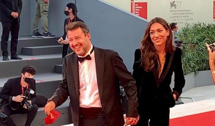 GdSArizona's tweet photo. Salvini two nights ago on the red carpet for Padrenostro and tonight Konchalovsky heavily financed by Ulisher Usmanov, behind the decent films, the always-political-debate grows in #Biennale77 https://t.co/HTlxz0rixt