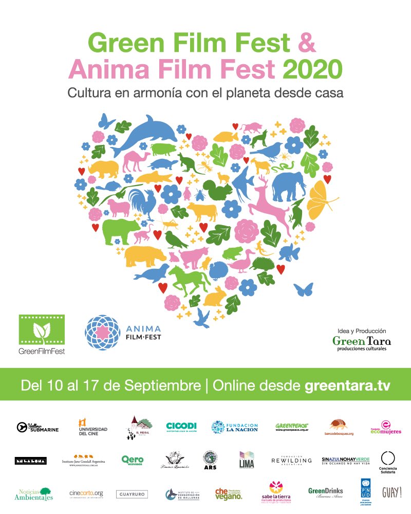 Green Film Fest &amp; Anima Film Fest. Con motivo de la pandemia la edición se celebrará del 10 al 17 de septiembre a través de la plataforma digital greentara.tv
<a href="/GreenFilmFestAR/">Green Film Fest, BA</a> 

youtu.be/wiGW9CQUPIY

#Cine #Septiembre #Cultura #AnimaFest #GreenFilmFest #Ambiente