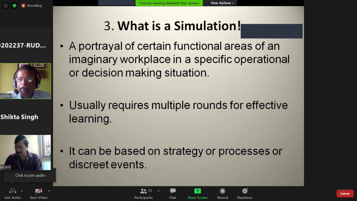 ksombbsr's tweet photo. As part of the 7 day Faculty Development Program on โLearning in Virtual Mediumโ, Day 1 saw two engaging sessions...
Dr. Debasish J Das on Simulation - Co founder...
https://t.co/zbauWgJGaX
#MOOCs #FDP #facultydevelopment #onlinelearning #onlinesimulation #kiituniversity https://t.co/NYGELsE8OH