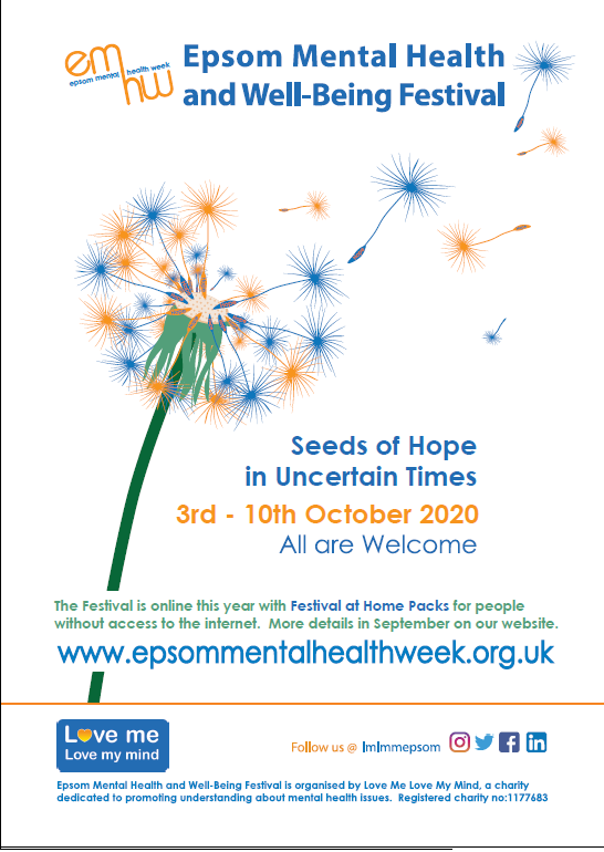 LMLMMEpsom's tweet photo. Our timetable for Epsom Mental Health Week 2020 is now live!  For full details on our virtual events, please follow the link to our website https://t.co/KjBjeScRHq https://t.co/fCAAnU6jD4