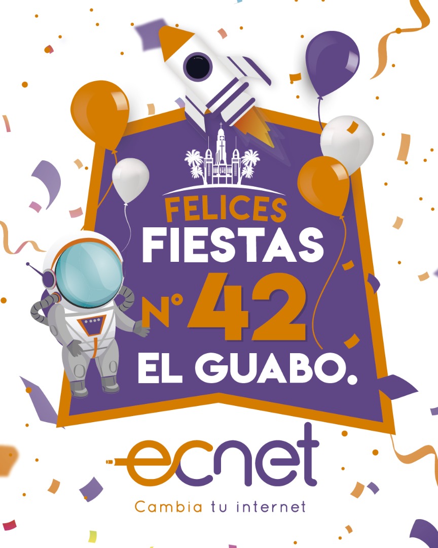 ecnet_ec's tweet photo. Hoy 7 de septiembre se cumplen 42 años de cantonizacion de el Guabo.

🎉Felices fiestas a todos nuestra clientela Guabeña en su dia🎊

ECNET CAMBIA TU INTERNET

#FibraOptica #Machala #Guabo #Internet #Veloz #Ecnet #Machalanet https://t.co/47uZ6LVUI6