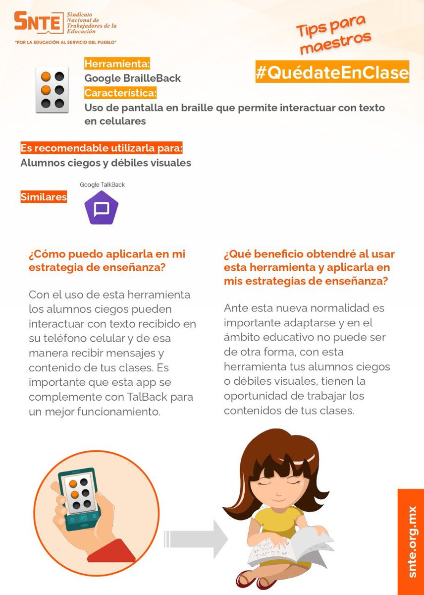 raylagarda's tweet photo. La App #Google ✔️ #BrailleBack 📲 y la educación inclusiva para alumnos con debilidad visualMás https://t.co/cutkLh8xcM

https://t.co/LLLB5DFodJ es una divertida página con personajes que promueve acciones saludables física y mentales en tiempos de #COVID19

#QuedateEnClase https://t.co/ycO9ijNZwA