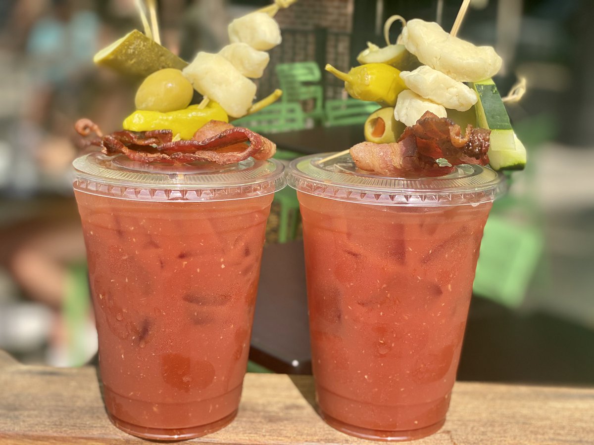 Building delicious Bloody Marys &amp; Caesars in-house &amp; for takeout 👌🏼🍅🥒🌶🥓🧀🍋