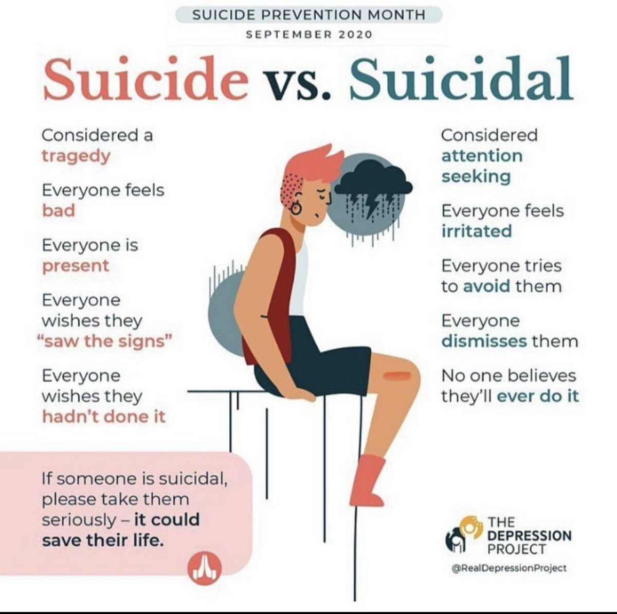This gets a lot of the problem right: how folks respond before vs after is very telling about status of #suicideprevention

Fighting suicide or worried about someone who is?
Call 800-273-8255 or text 741-741
