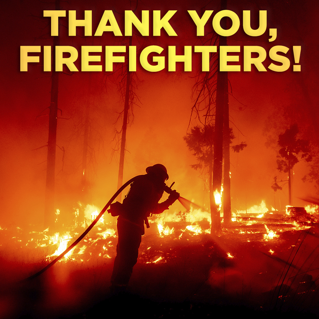 ABC30's tweet photo. Join us in thanking the brave men and women risking their lives to help fight the #CreekFire ❤️#firefighters #hometownheroes

The latest here: https://t.co/uQoLremJup https://t.co/DW92gfrqYe
