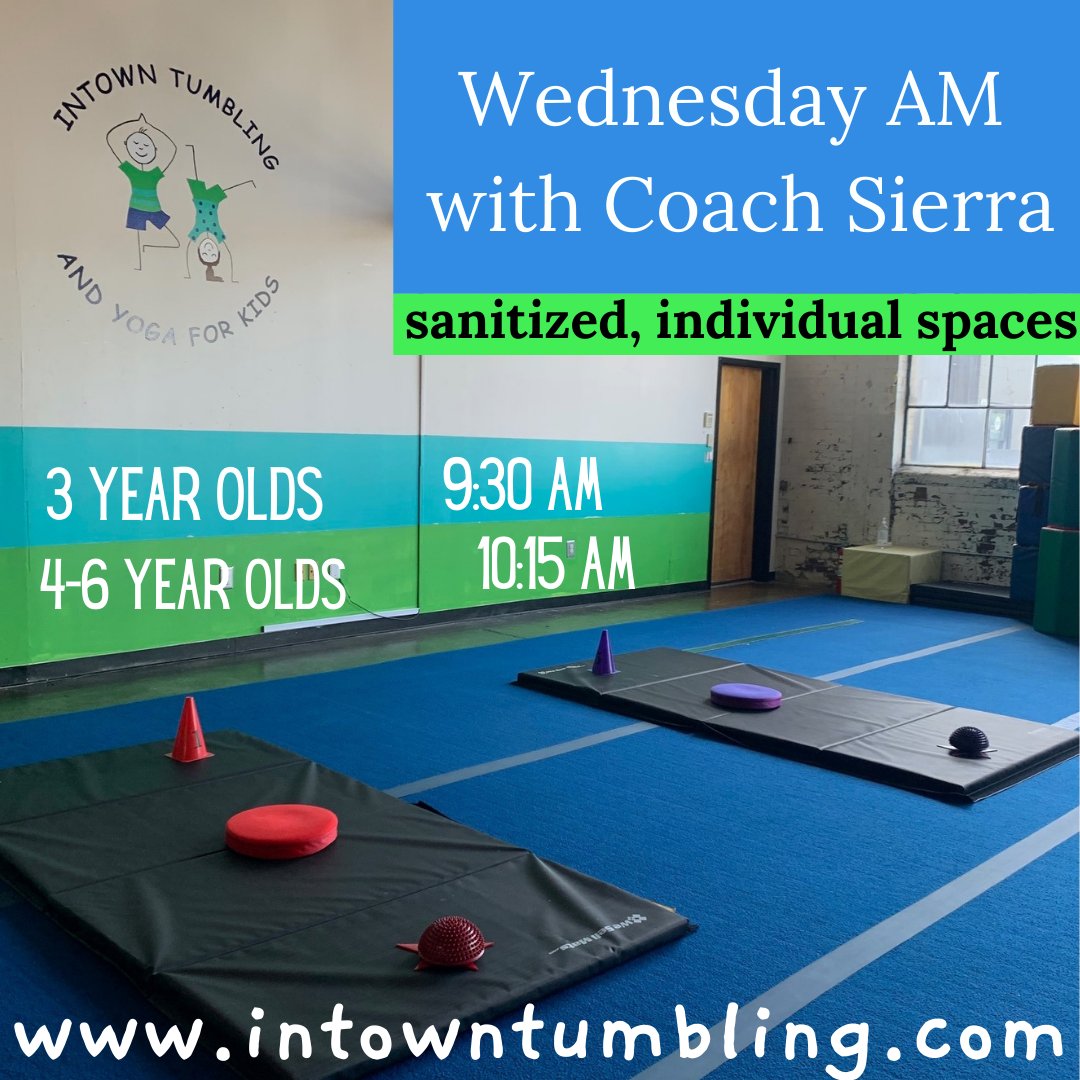 intown_tumbling's tweet photo. In the gym with Coach Sierra!  Max of 5 students in entire gym. Sanitized, individual practice space. #atlanta #atlantagymnastics #atlantaparents #atlantanannies #atlparents #preschoolgymnastics #recreationalgymnastics #happyhealthykids #activekids https://t.co/VbVLUNnfhm